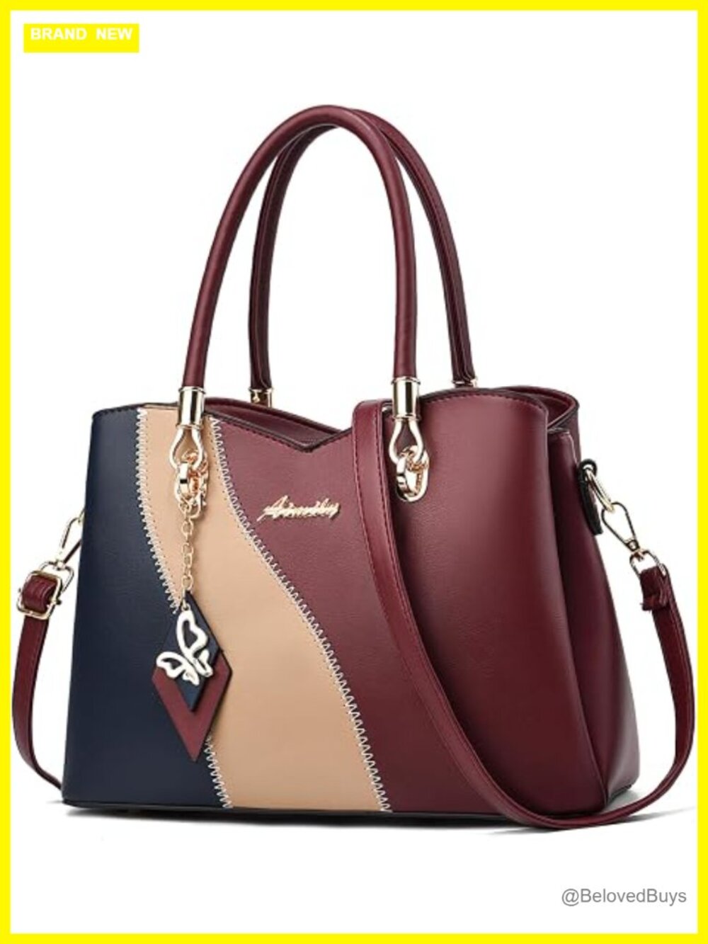 Women's PU Leather Tote Satchel Handbag Crossbody Shoulder Bag
